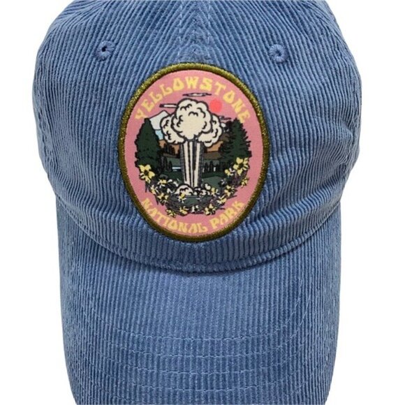 National Parks H3 Headwear Yellowstone Corduroy Baseball Cap Adjustable Blue - Picture 2 of 7